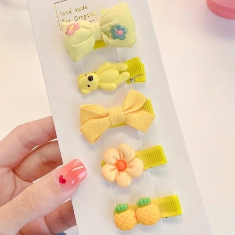 Girls Cute Yellow Bear 5-Piece Set‎ NEW